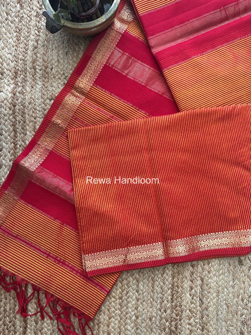 Maheshwari Yellow Garbha Reshami Silk Saree GS331
