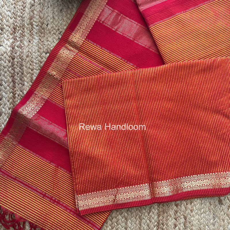 Maheshwari Yellow Garbha Reshami Silk Saree GS331