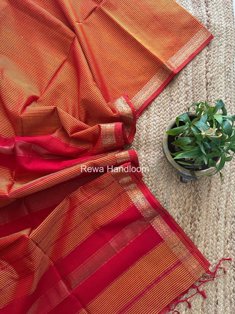 Maheshwari Yellow Garbha Reshami Silk Saree GS331