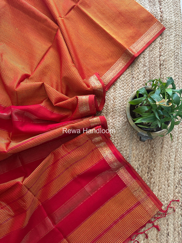 Maheshwari Yellow Garbha Reshami Silk Saree GS331