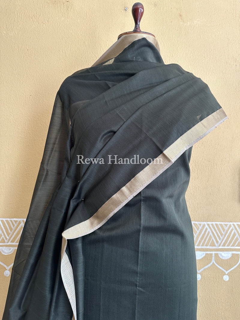 Maheshwari Dark Green Resham Thread Dress Material RT07