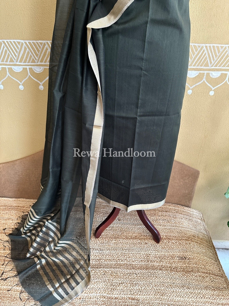 Maheshwari Dark Green Resham Thread Dress Material RT07