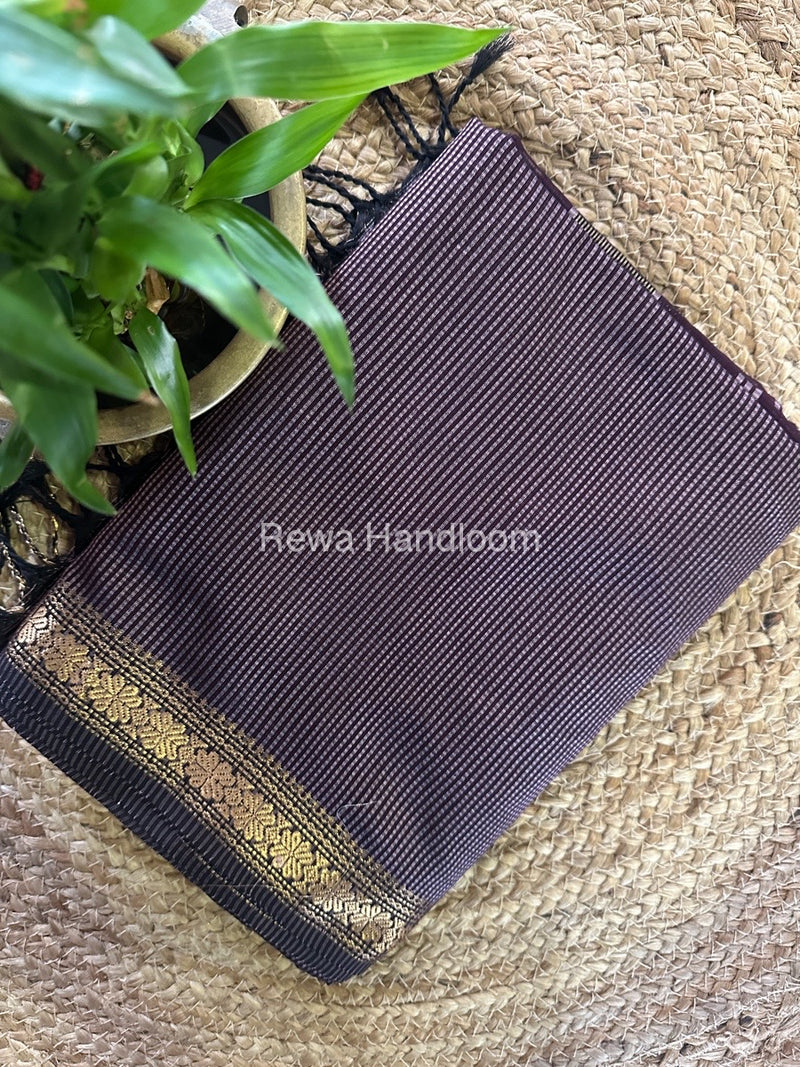 Maheshwari Lilac Garbha Reshami Silk Saree GS207