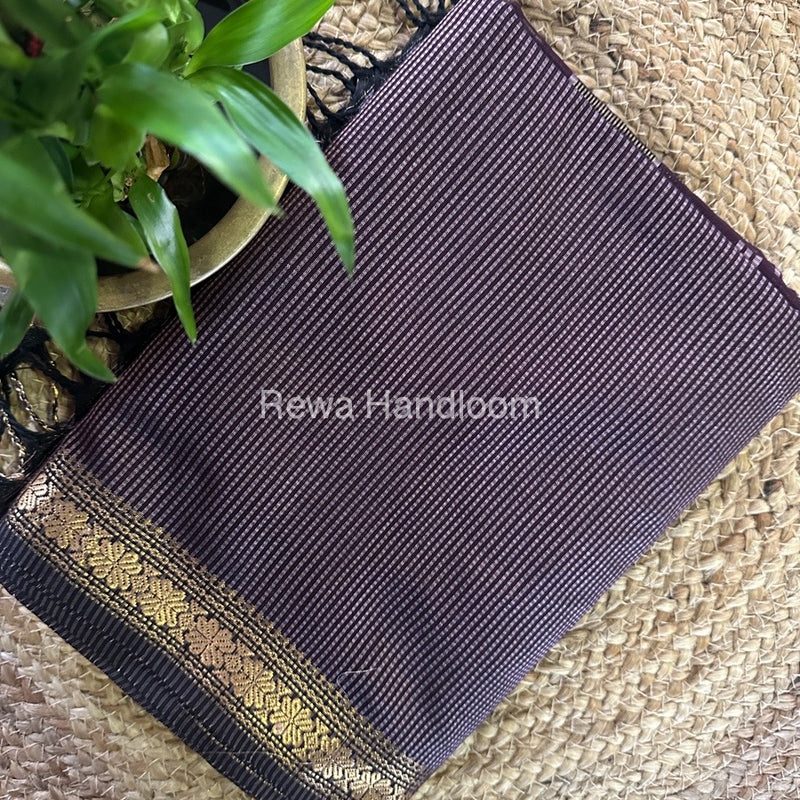 Maheshwari Lilac Garbha Reshami Silk Saree GS207