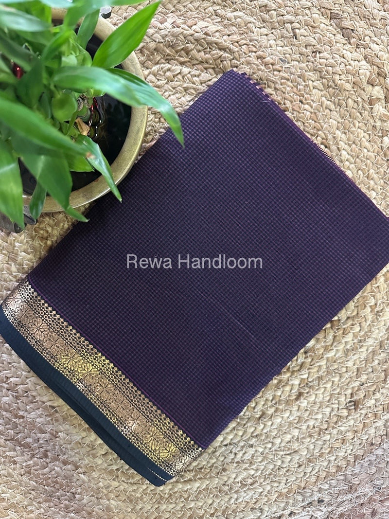 Maheshwari Wine Garbha Reshami Silk Saree GS209