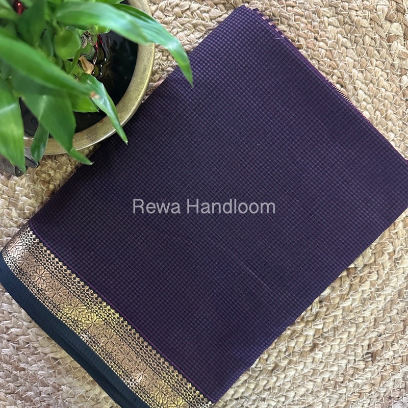 Maheshwari Wine Garbha Reshami Silk Saree GS209