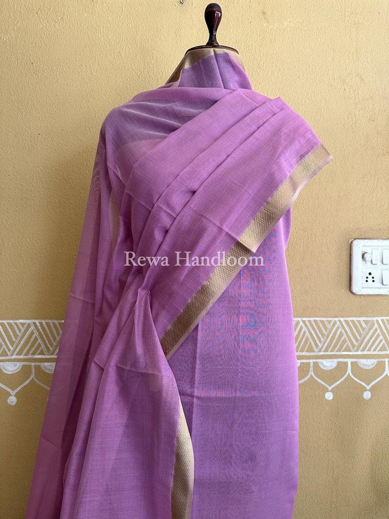 Maheshwari Light Lavender Resham Thread Dress Material RT03