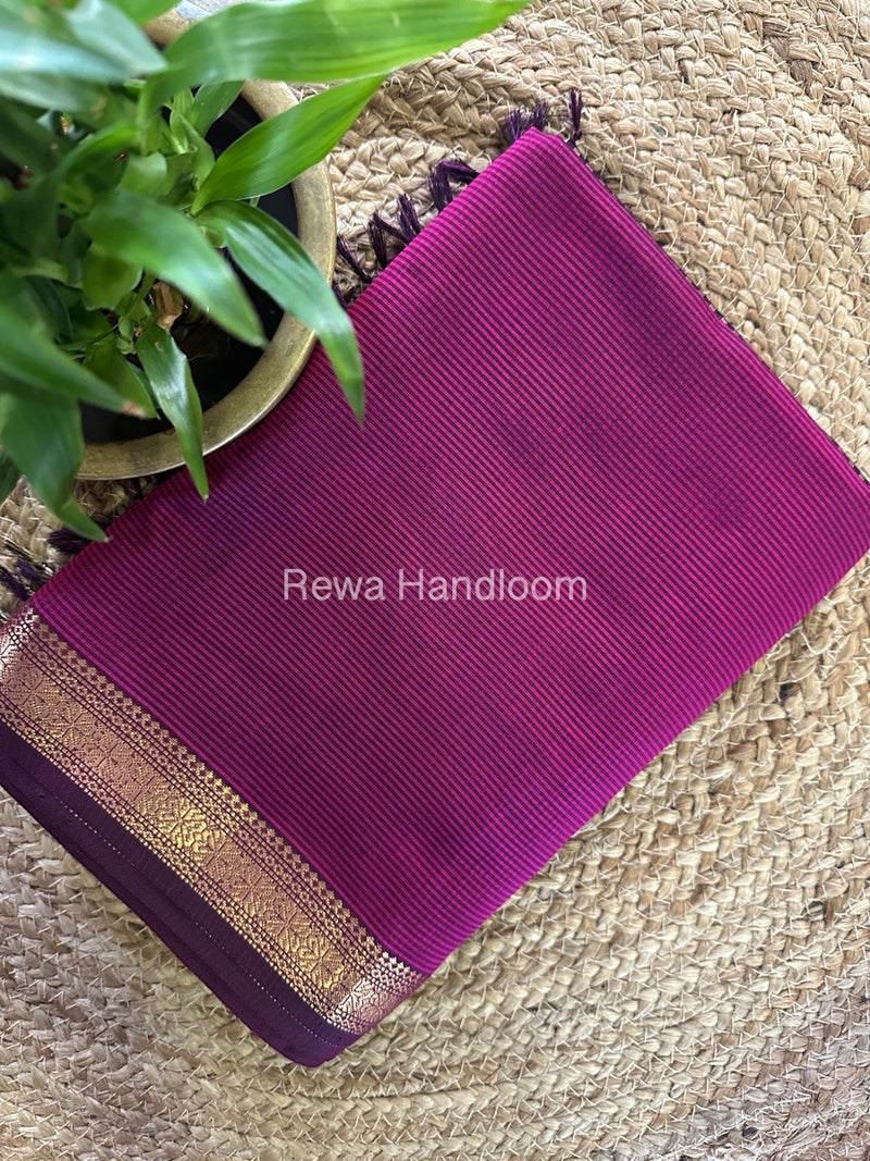 Maheshwari Magenta Garbha Reshami Silk Saree GS210