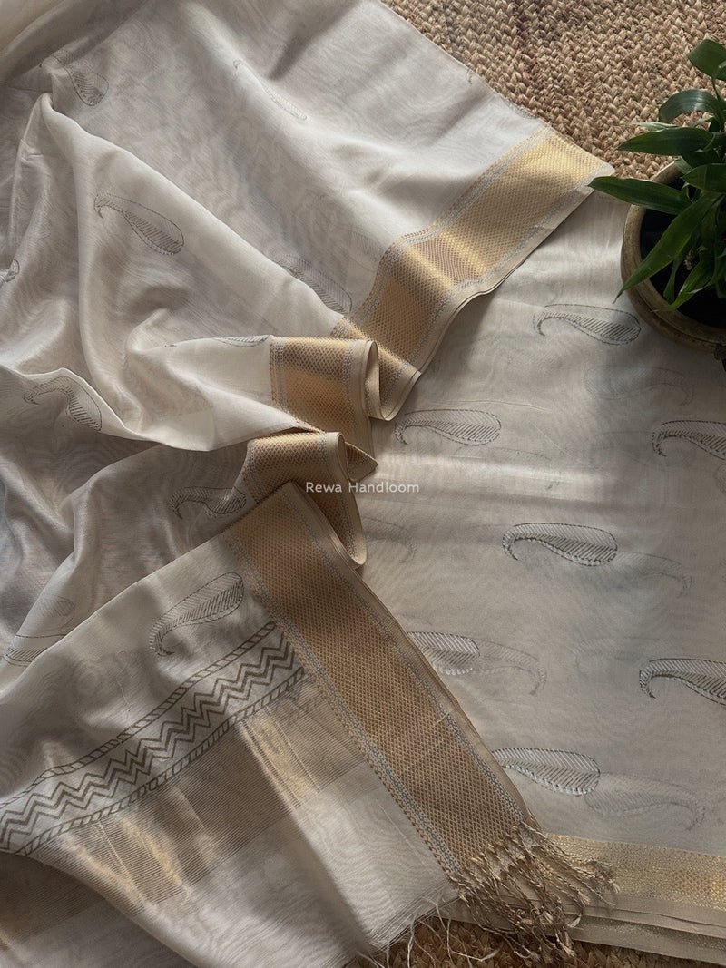 Maheshwari Handblock Print Top-Dupatta 