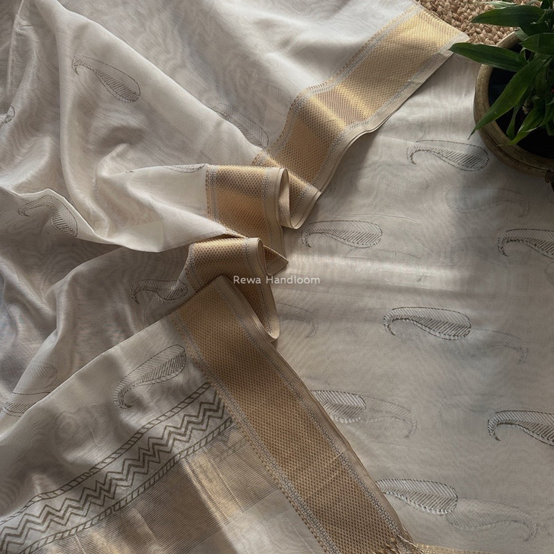 Maheshwari Handblock Print Top-Dupatta 