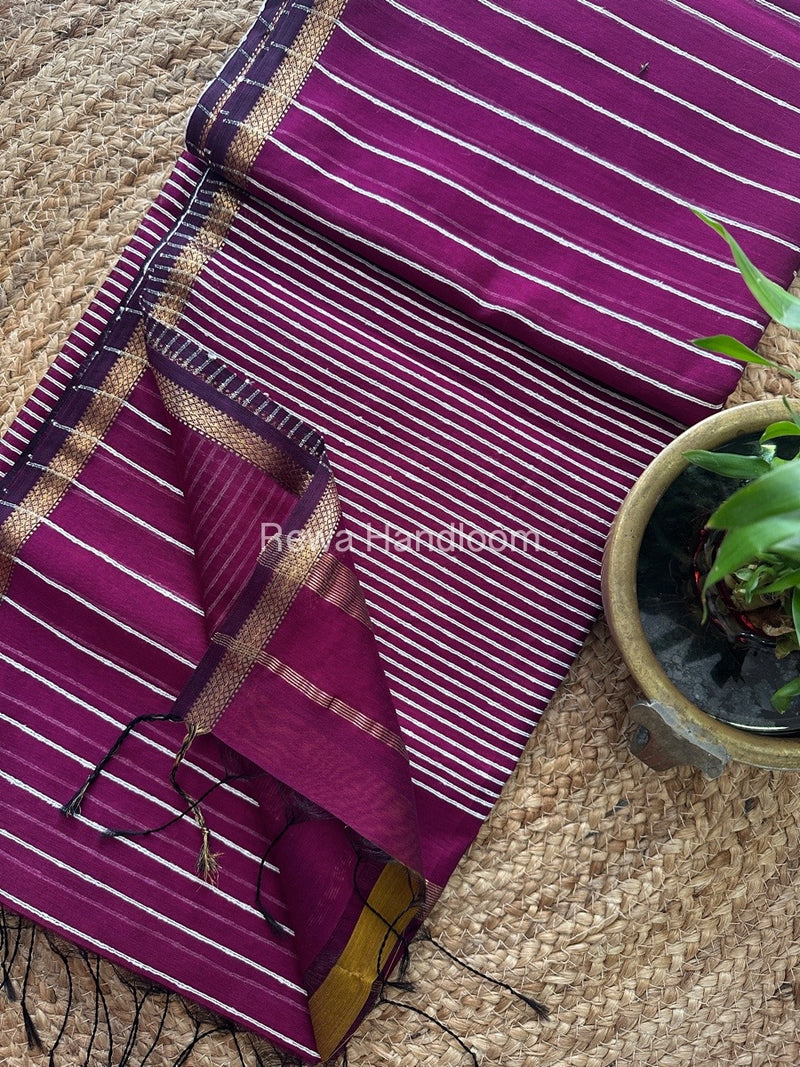 Maheshwari Gichha Thread Lining Saree