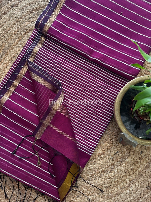 Maheshwari Gichha Thread Lining Saree