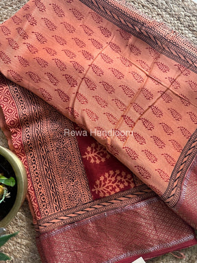 Maheshwari Peach Bagh Print Saree BPSS020