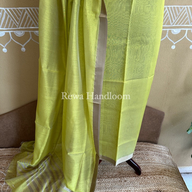 Maheshwari Light Green Resham Thread Dress Material RT04