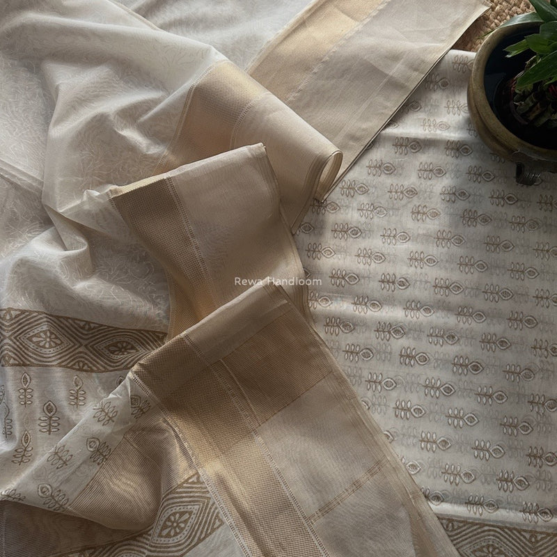 Maheshwari Handblock Print Top-Dupatta 