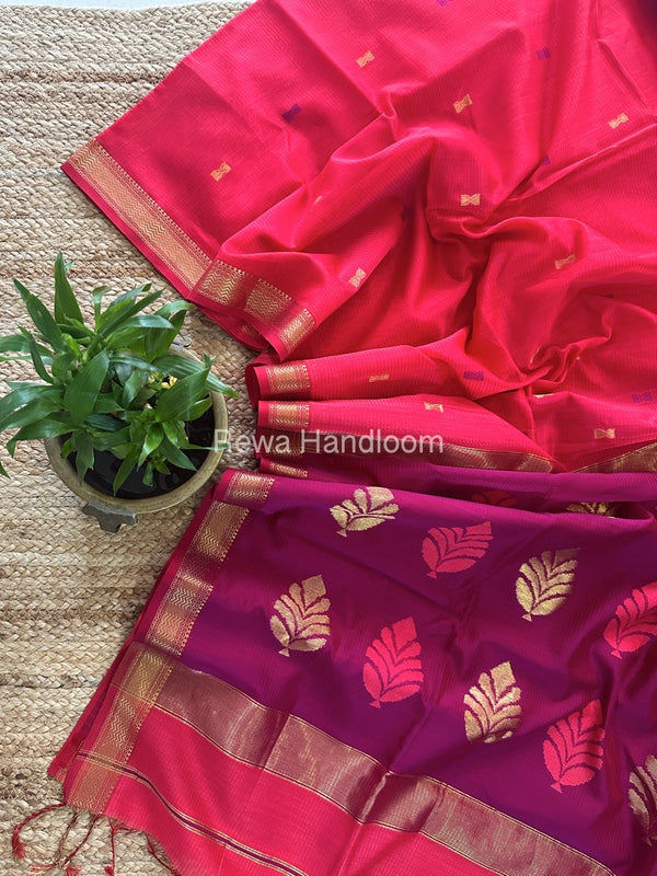  Butta Pallu Zari Border Maheshwari Saree