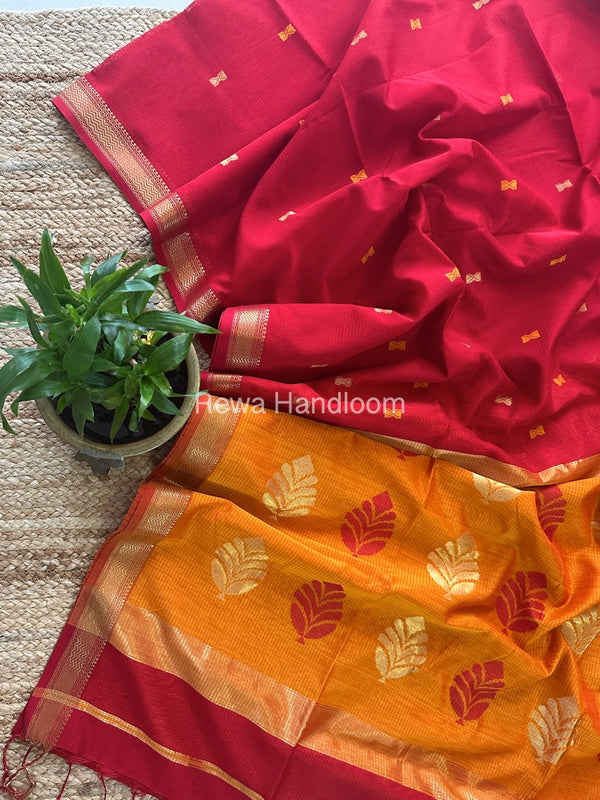  Butta Pallu Zari Border Maheshwari Saree