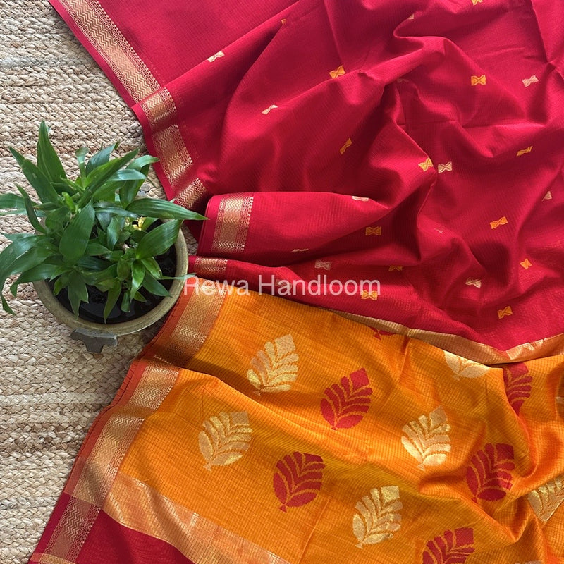  Butta Pallu Zari Border Maheshwari Saree