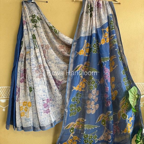 Maheshwari Batik Indonesian Print Saree