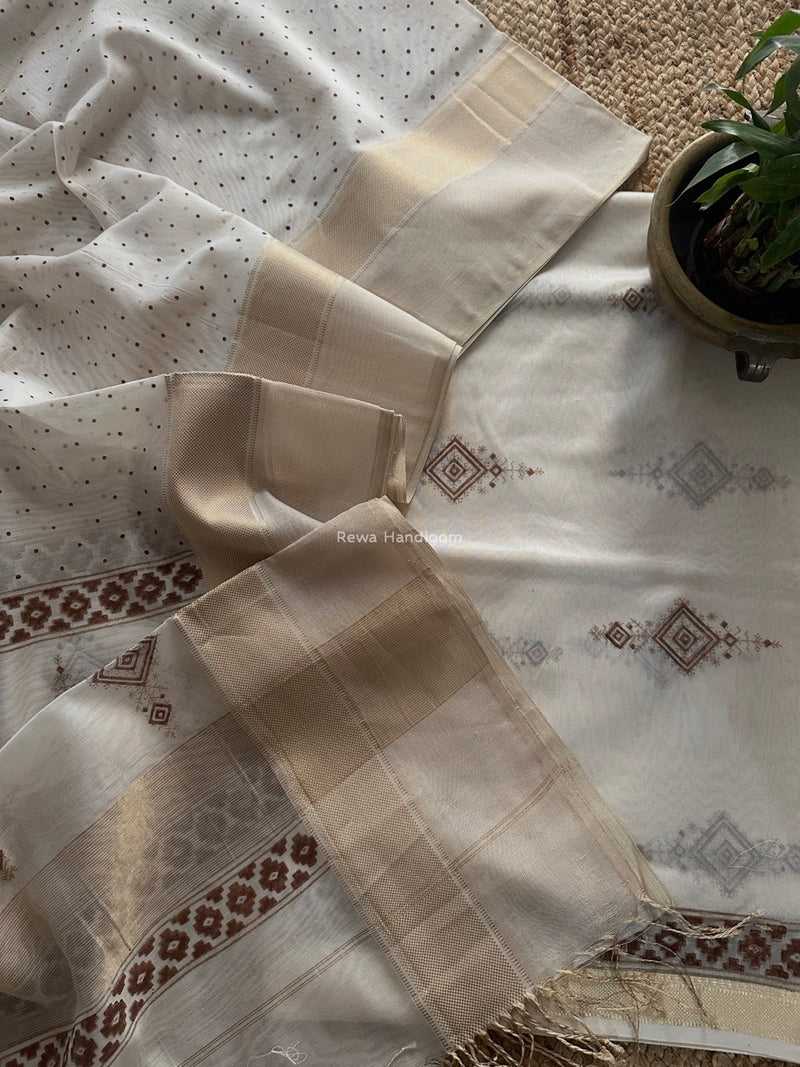 Maheshwari Handblock Print Top-Dupatta 