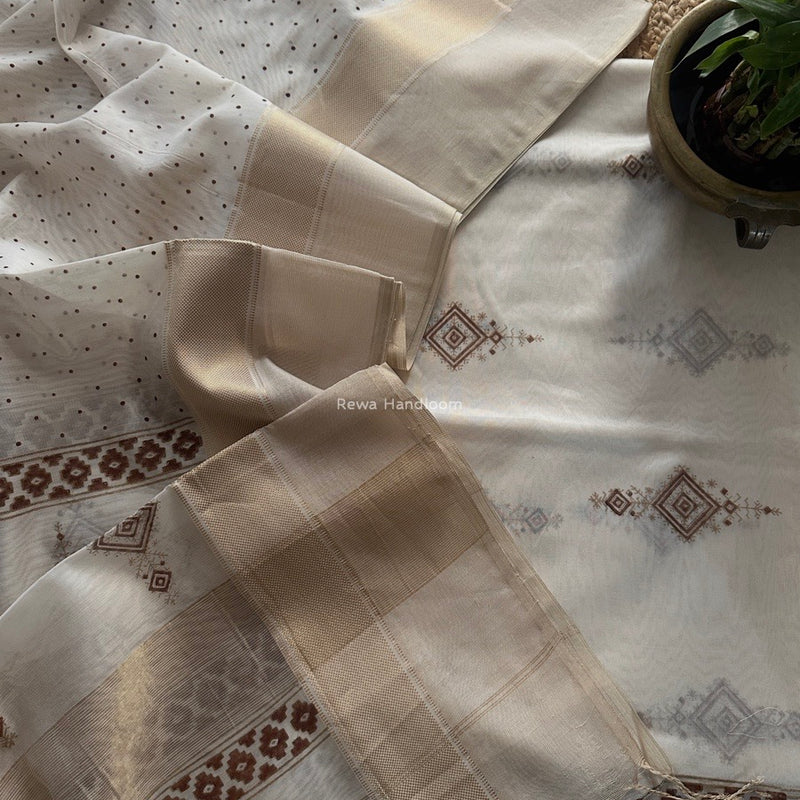 Maheshwari Handblock Print Top-Dupatta 