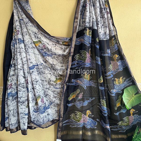 Maheshwari Batik Indonesian Print Saree