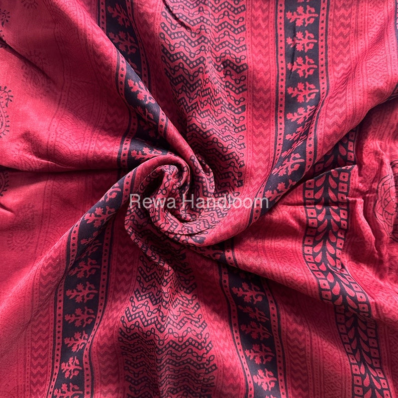 Maheshwari Maroon Bagh Print Saree BPSS050