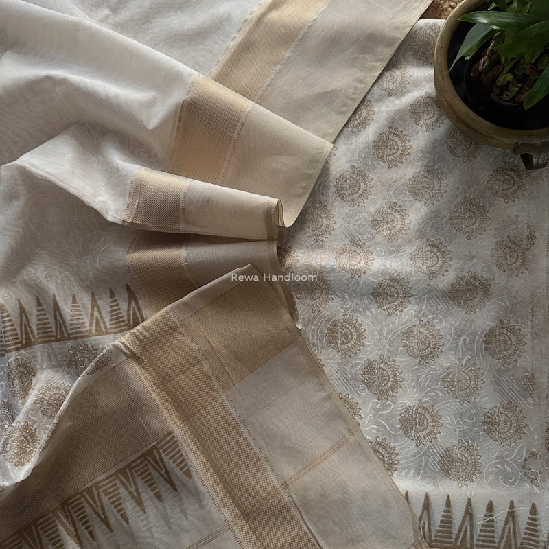 Maheshwari Handblock Print Top-Dupatta 