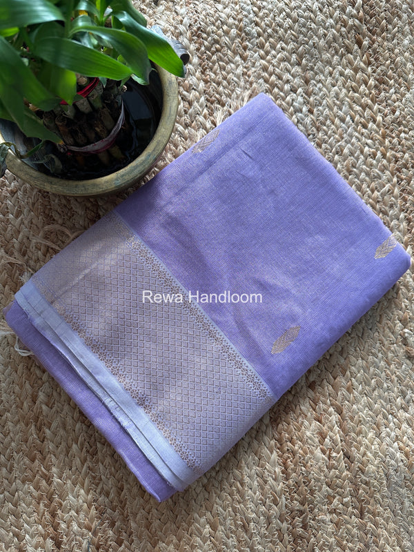 Maheshwari Lavender Tissue Silk Saree TFB026