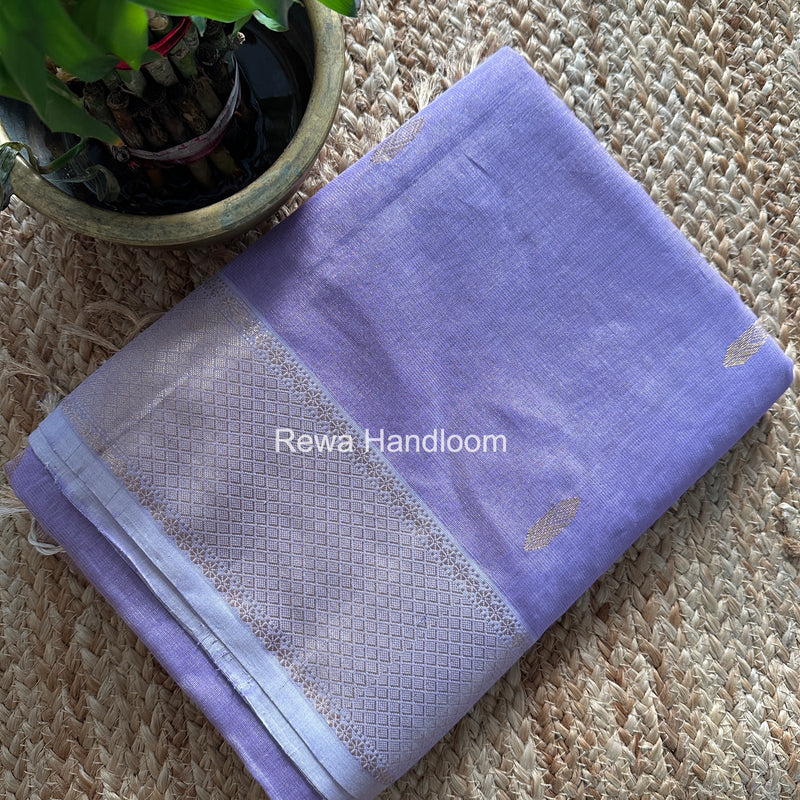 Maheshwari Lavender Tissue Silk Saree TFB026