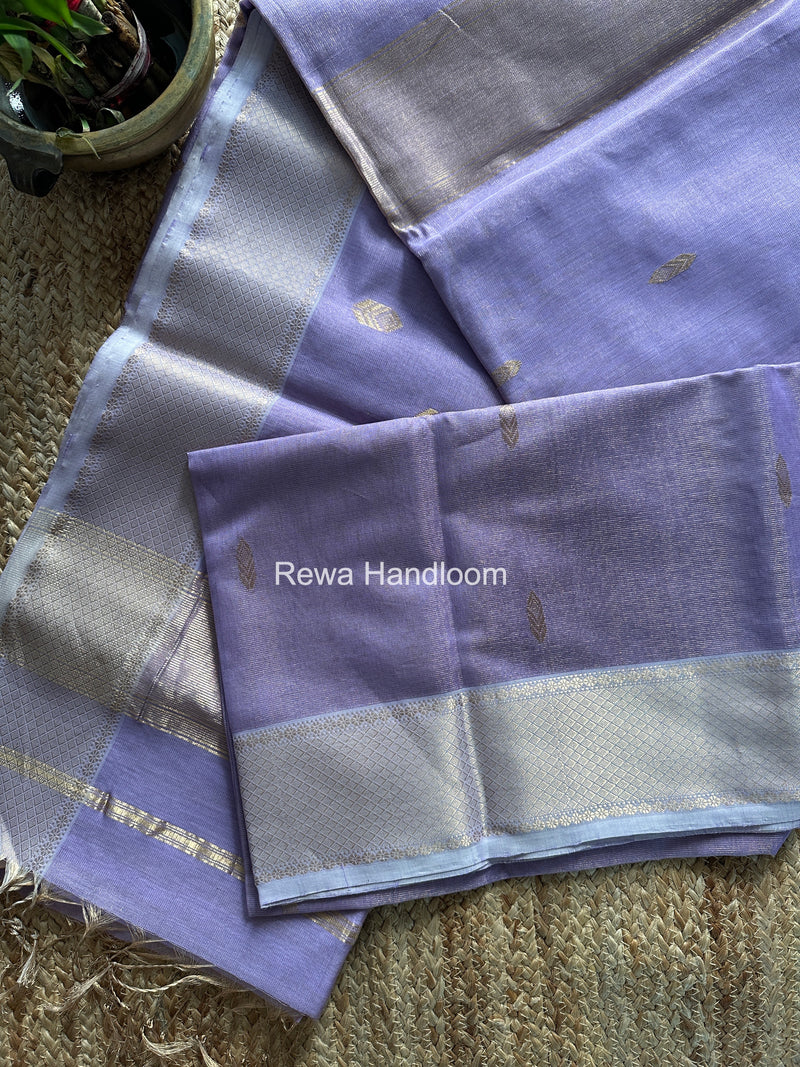 Maheshwari Lavender Tissue Silk Saree TFB026