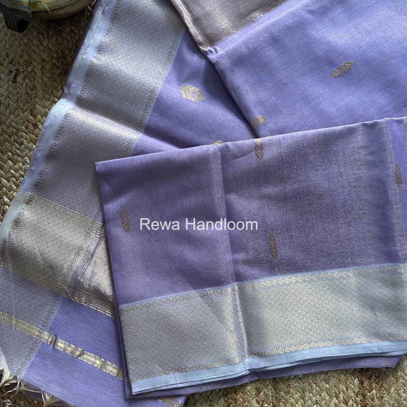 Maheshwari Lavender Tissue Silk Saree TFB026