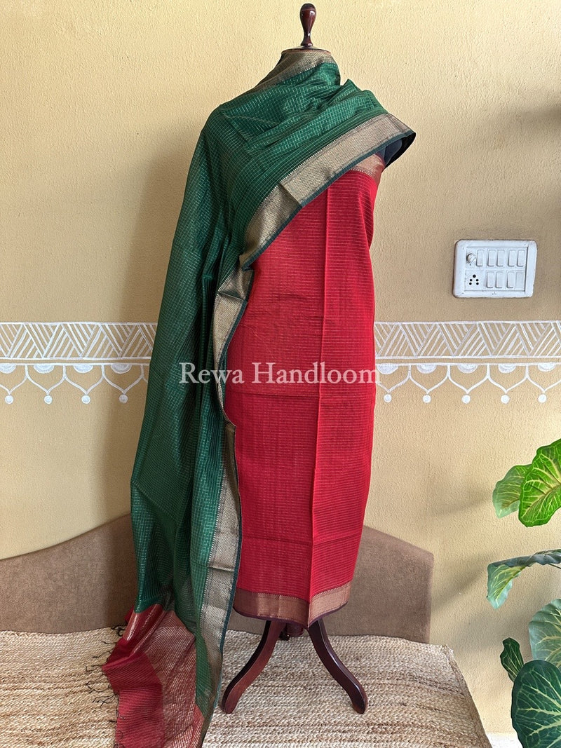 Maheshwari Zari Checks Suit