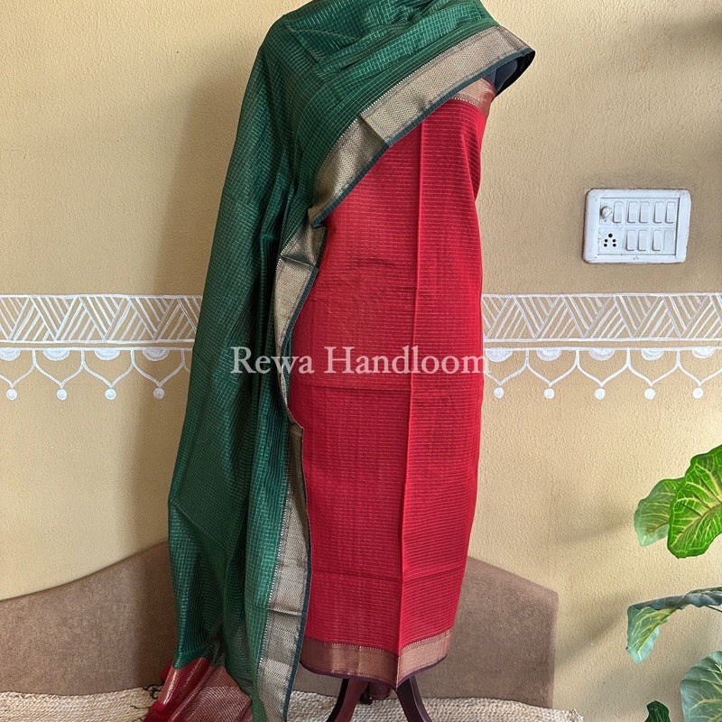 Maheshwari Zari Checks Suit