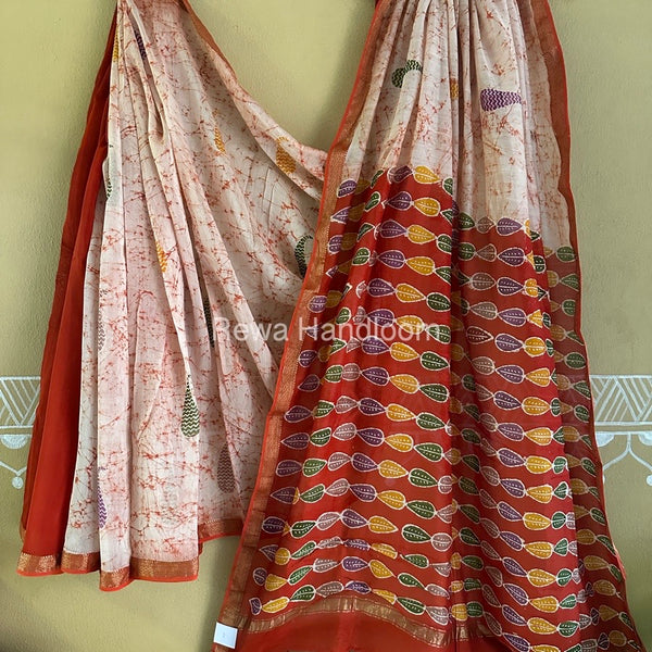 Maheshwari Batik Indonesian Print Saree 