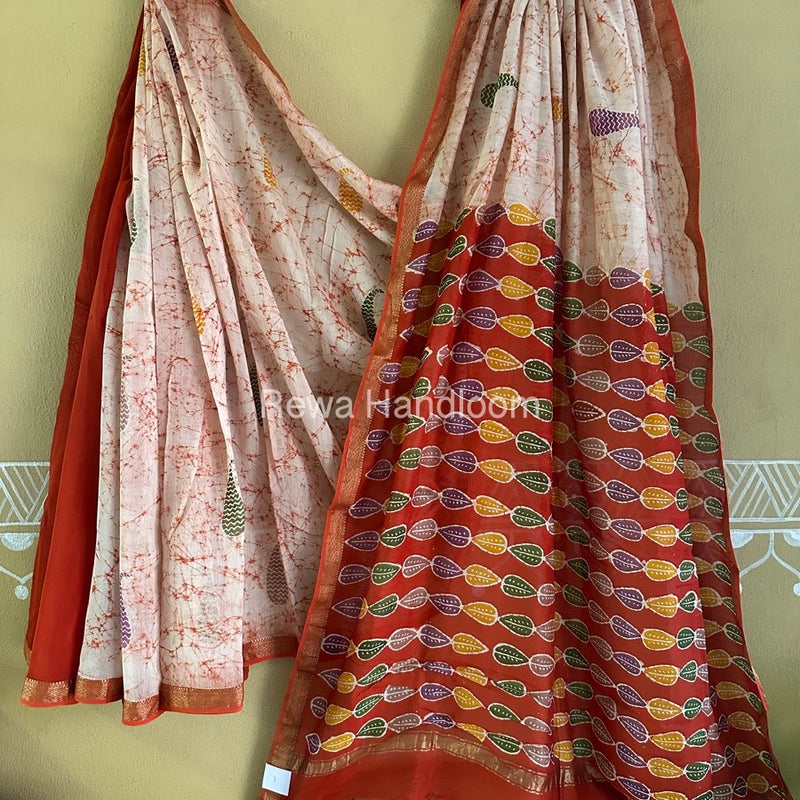 Maheshwari Batik Indonesian Print Saree 