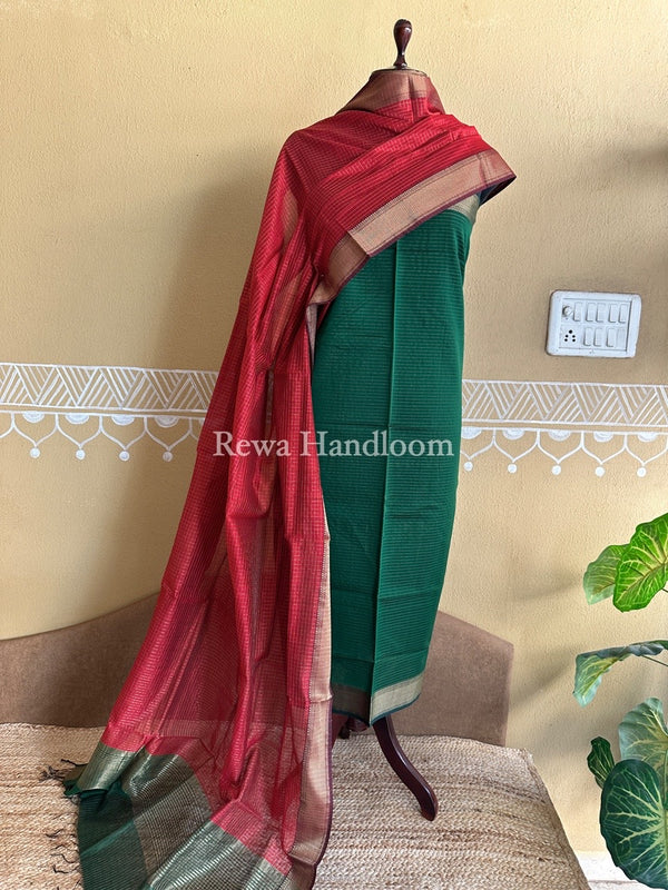 Maheshwari Zari Checks Suit