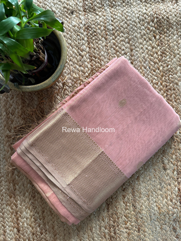Maheshwari Pink Tissue Butti Saree TBBS0118