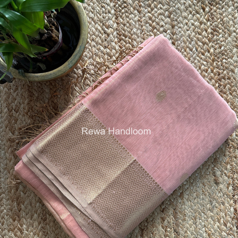 Maheshwari Pink Tissue Butti Saree TBBS0118