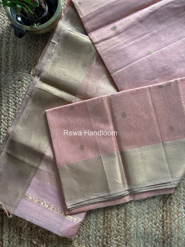 Maheshwari Pink Tissue Butti Saree TBBS0118