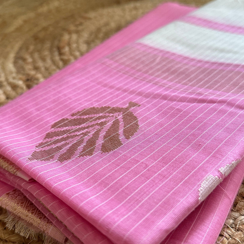 Maheshwari Pink - White Katan Top Dupatta Sets