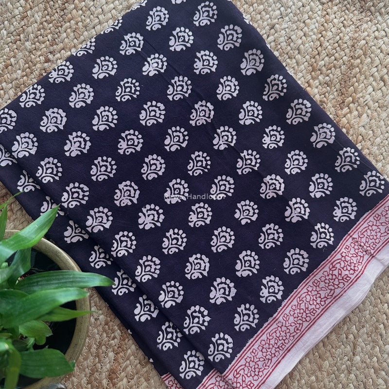 Black-White Bagh Print Cotton Suit KDS06