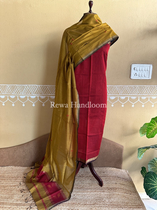 Maheshwari Patti Butti Top-Dupatta Set