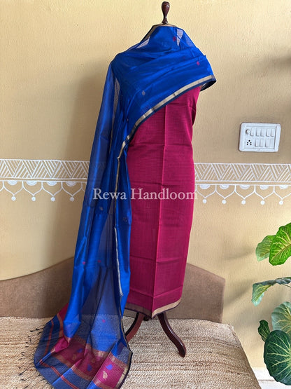Maheshwari Patti Butti Top-Dupatta Set