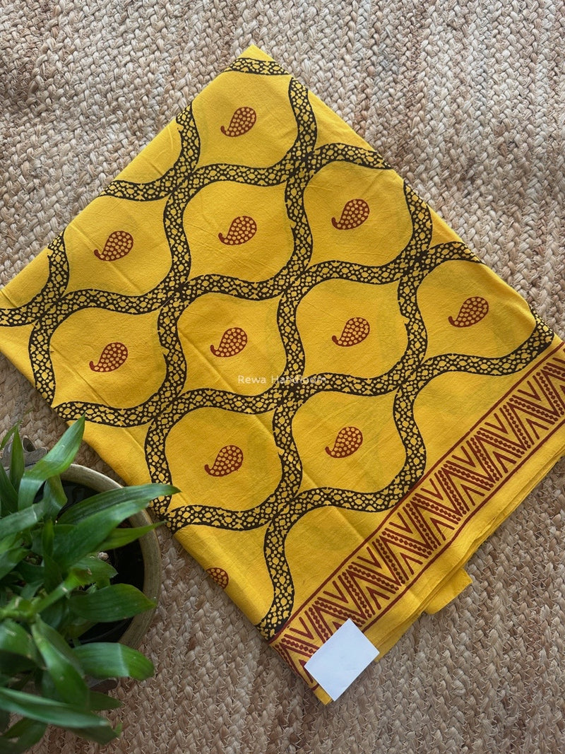 Yellow Bagh Print Cotton Suit KDS07