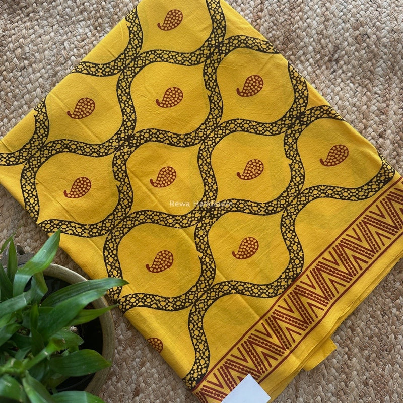 Yellow Bagh Print Cotton Suit KDS07