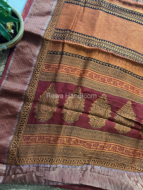 Maheshwari Maroon Bagh Print Saree BPSS033