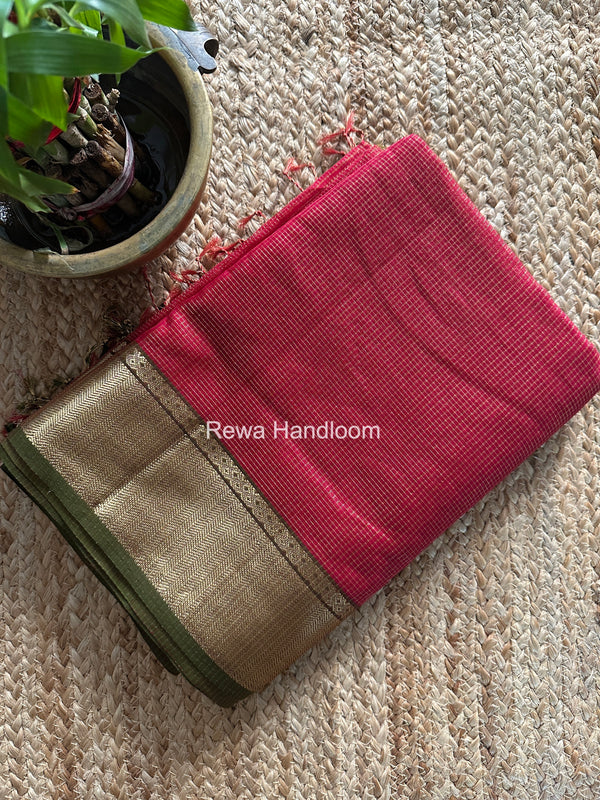 Exclusive Maheshwari Rani Pink Tissue Silk Saree ZTS0167
