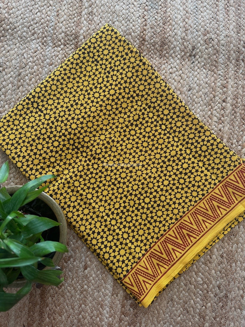 Yellow Bagh Print Cotton Suit KDS07