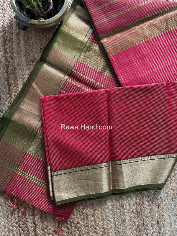 Exclusive Maheshwari Rani Pink Tissue Silk Saree ZTS0167
